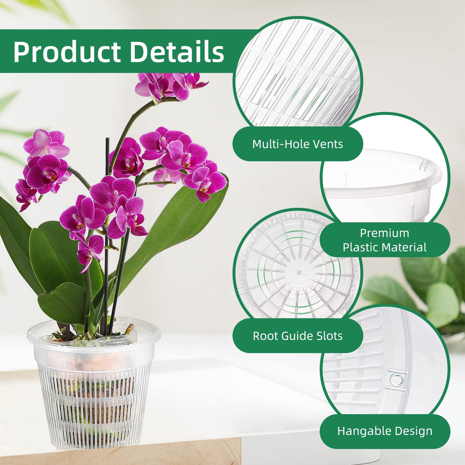 Amazon.co.jp: オーキッドポット 9個パック 穴付き蘭鉢 4.3 5.5